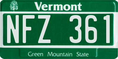 VT license plate NFZ361