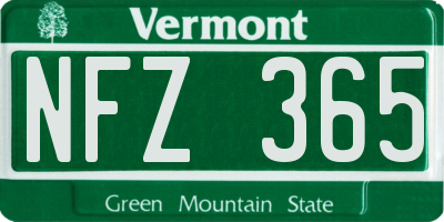 VT license plate NFZ365