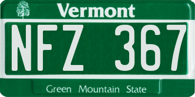 VT license plate NFZ367