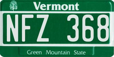 VT license plate NFZ368