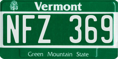 VT license plate NFZ369