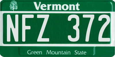 VT license plate NFZ372
