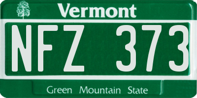 VT license plate NFZ373