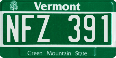 VT license plate NFZ391