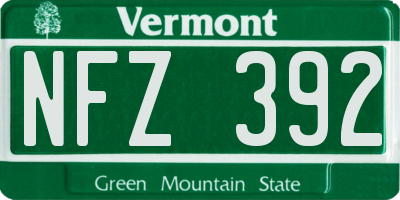 VT license plate NFZ392