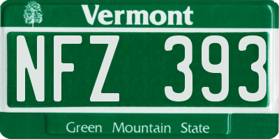 VT license plate NFZ393