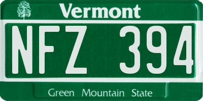 VT license plate NFZ394