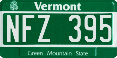 VT license plate NFZ395