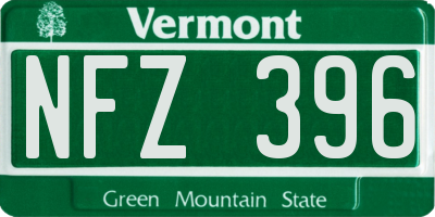 VT license plate NFZ396