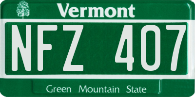 VT license plate NFZ407