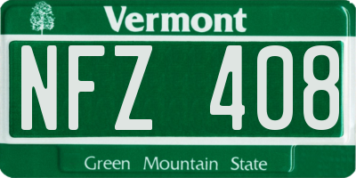 VT license plate NFZ408