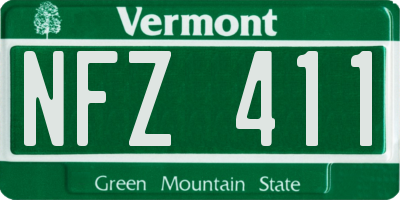 VT license plate NFZ411