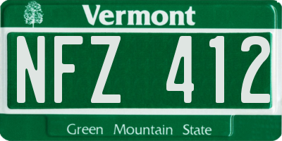 VT license plate NFZ412