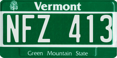 VT license plate NFZ413