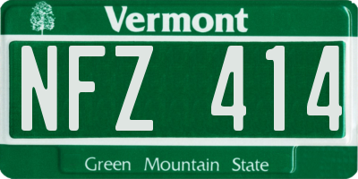 VT license plate NFZ414