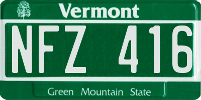 VT license plate NFZ416