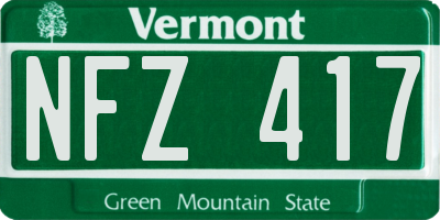 VT license plate NFZ417