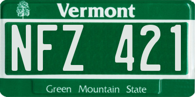 VT license plate NFZ421