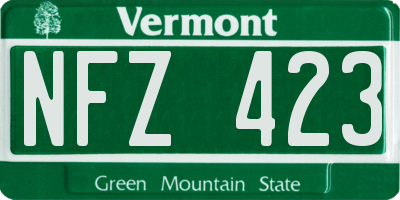 VT license plate NFZ423