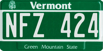 VT license plate NFZ424