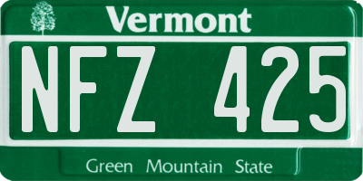 VT license plate NFZ425