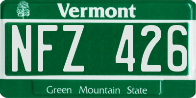 VT license plate NFZ426