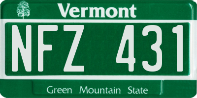 VT license plate NFZ431
