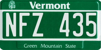 VT license plate NFZ435
