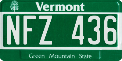 VT license plate NFZ436