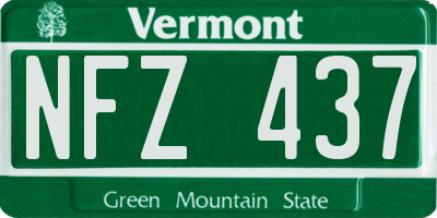 VT license plate NFZ437