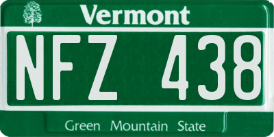 VT license plate NFZ438