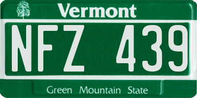 VT license plate NFZ439