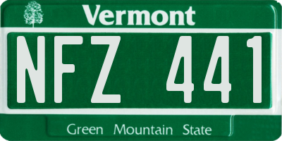 VT license plate NFZ441