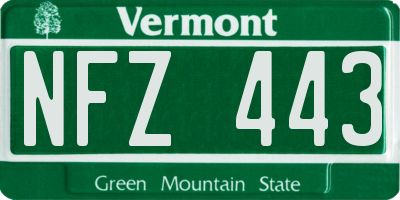 VT license plate NFZ443