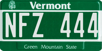 VT license plate NFZ444