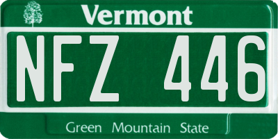 VT license plate NFZ446