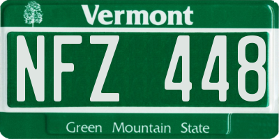 VT license plate NFZ448