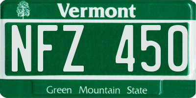VT license plate NFZ450