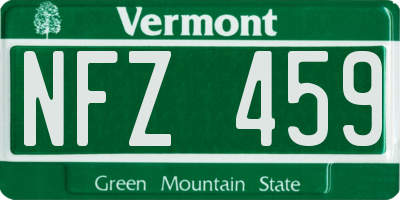 VT license plate NFZ459