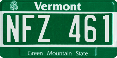 VT license plate NFZ461