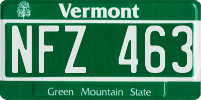 VT license plate NFZ463