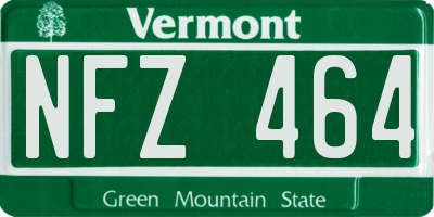 VT license plate NFZ464