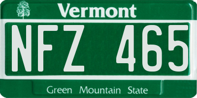 VT license plate NFZ465