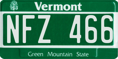VT license plate NFZ466
