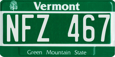 VT license plate NFZ467
