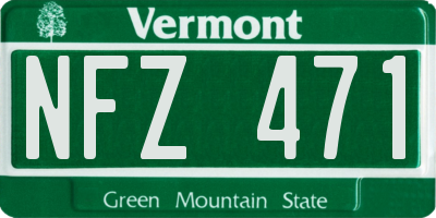 VT license plate NFZ471
