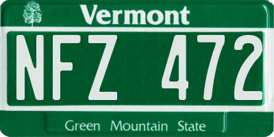 VT license plate NFZ472