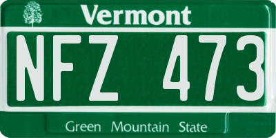 VT license plate NFZ473