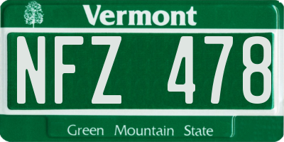 VT license plate NFZ478