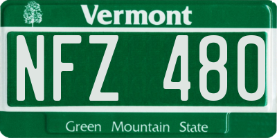 VT license plate NFZ480